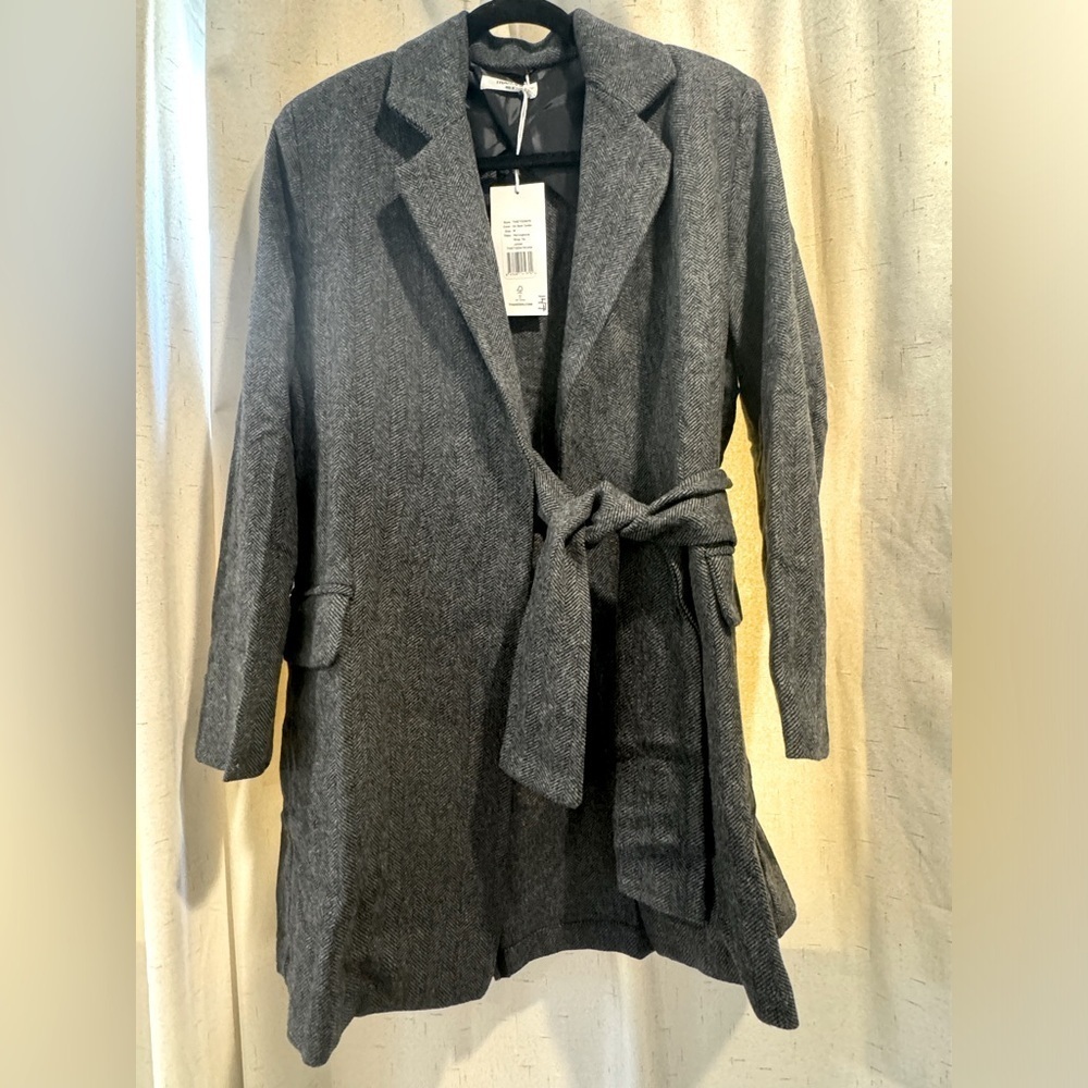 Thakoon herringbone wrap tie coat. Size M. Made in Italy - Picture 2 of 6
